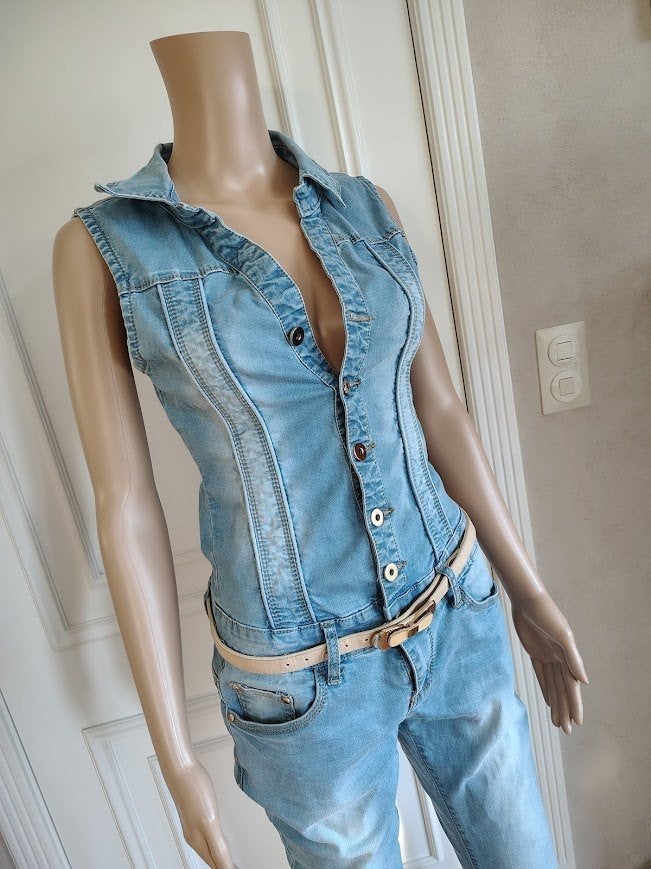 Jeans jumpsuit van goodies, Kleding | Dames, Verzenden, Zo goed als nieuw, Maat 36 (S), Blauw