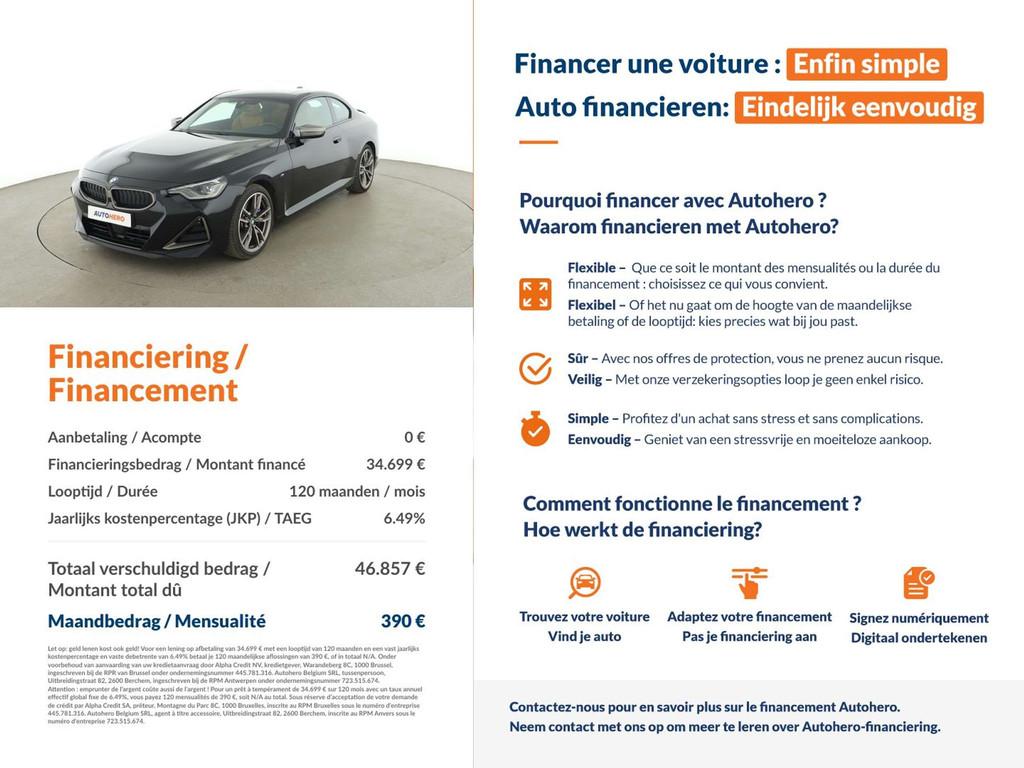 BMW M2 M240i xDrive (année de construction 2022), Autos, Cuir, 186 g/km, Euro 6, Détection des panneaux routiers