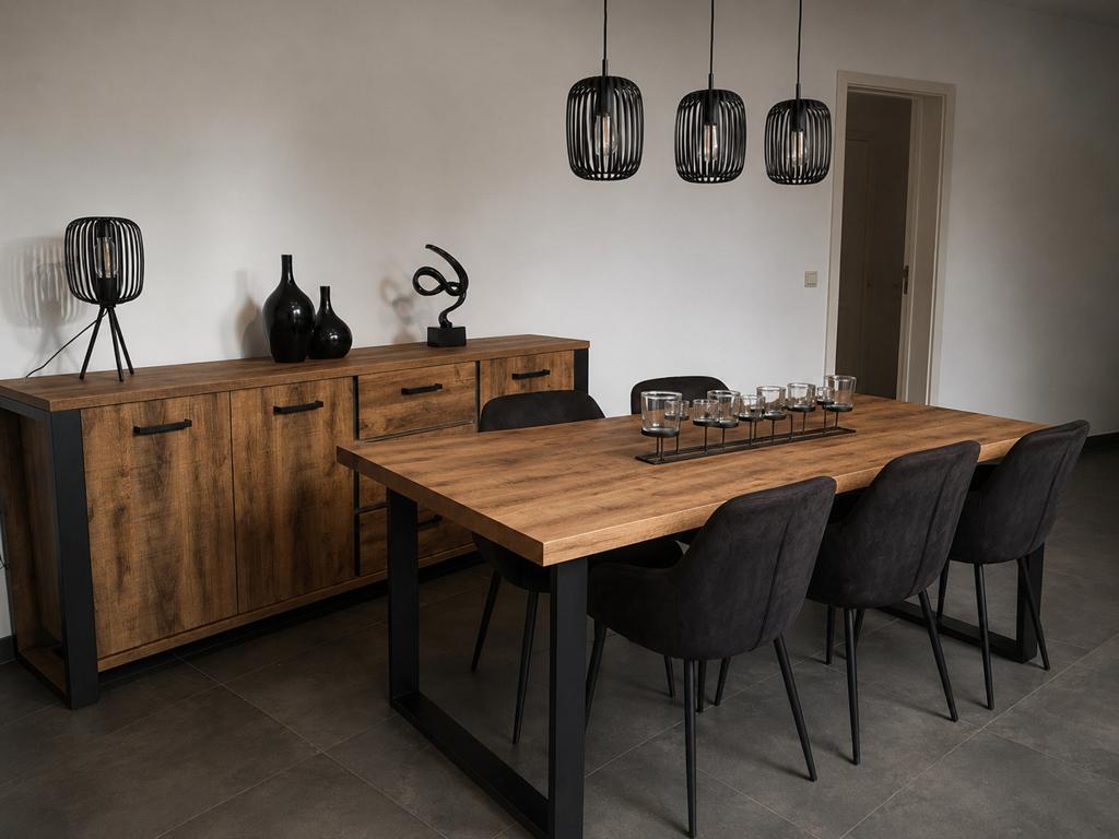 Complete eetkamer set industrieel stijl + Tv meubel, Huis en Inrichting, Complete eetkamers, Ophalen, Zo goed als nieuw