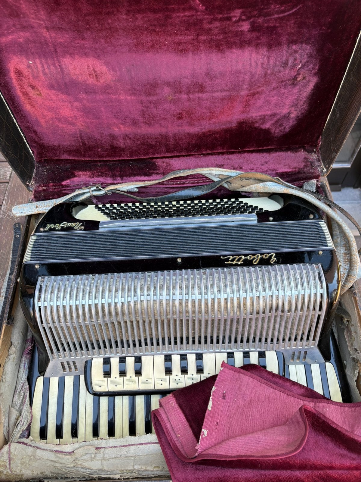 Antieke Stradella Accordeon Broadway New York Historie!, Ophalen, Gebruikt, Overige merken, Met koffer