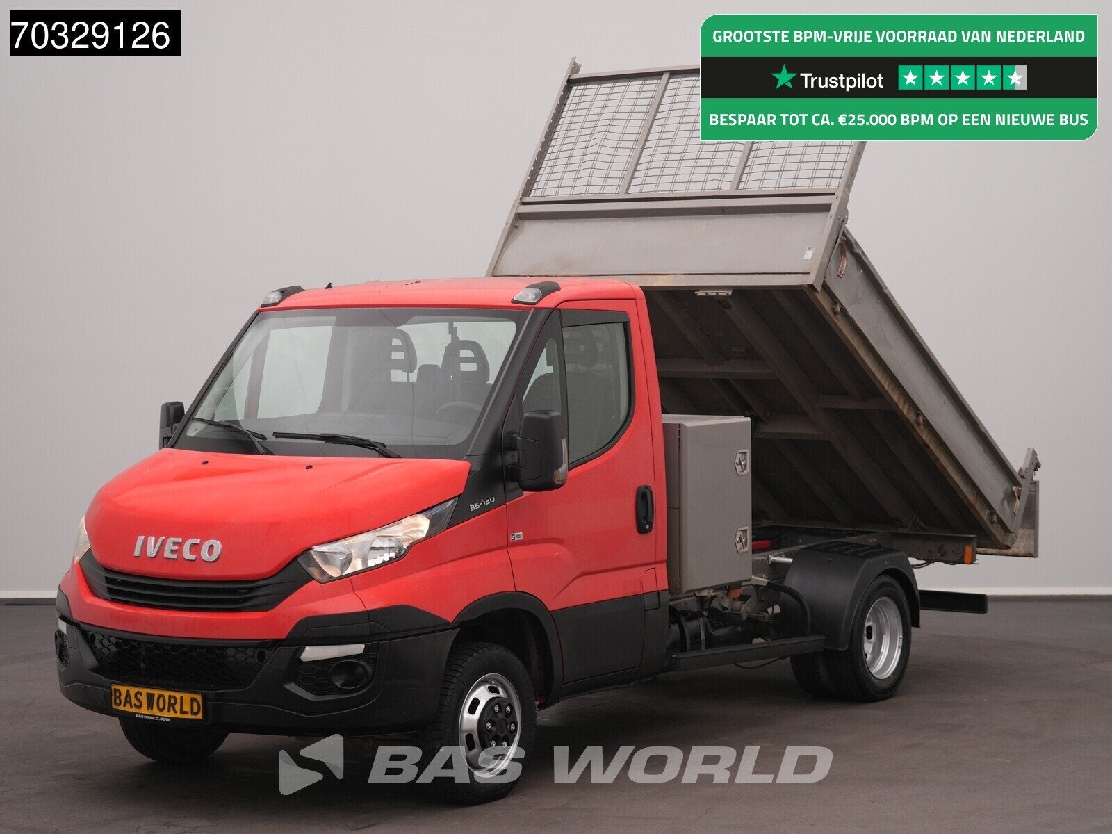 Iveco Daily 35C12 Kipper met Kist Dubbellucht 3,5t Trekhaak, Auto's, Bestelwagens en Lichte vracht, Gebruikt, Iveco, 120 pk, Leder