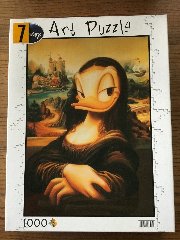 Puzzel Clementoni 1000 stukjes Disney art Monna Daisy, Hobby en Vrije tijd, Ophalen of Verzenden, 500 t/m 1500 stukjes, Gebruikt