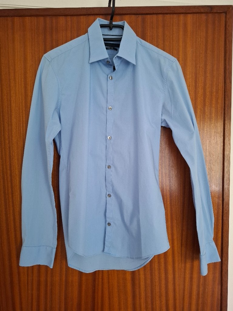 Mannenhemd WE lichtblauw small, Kleding | Heren, Ophalen, WE, Blauw, Halswijdte 38 (S) of kleiner