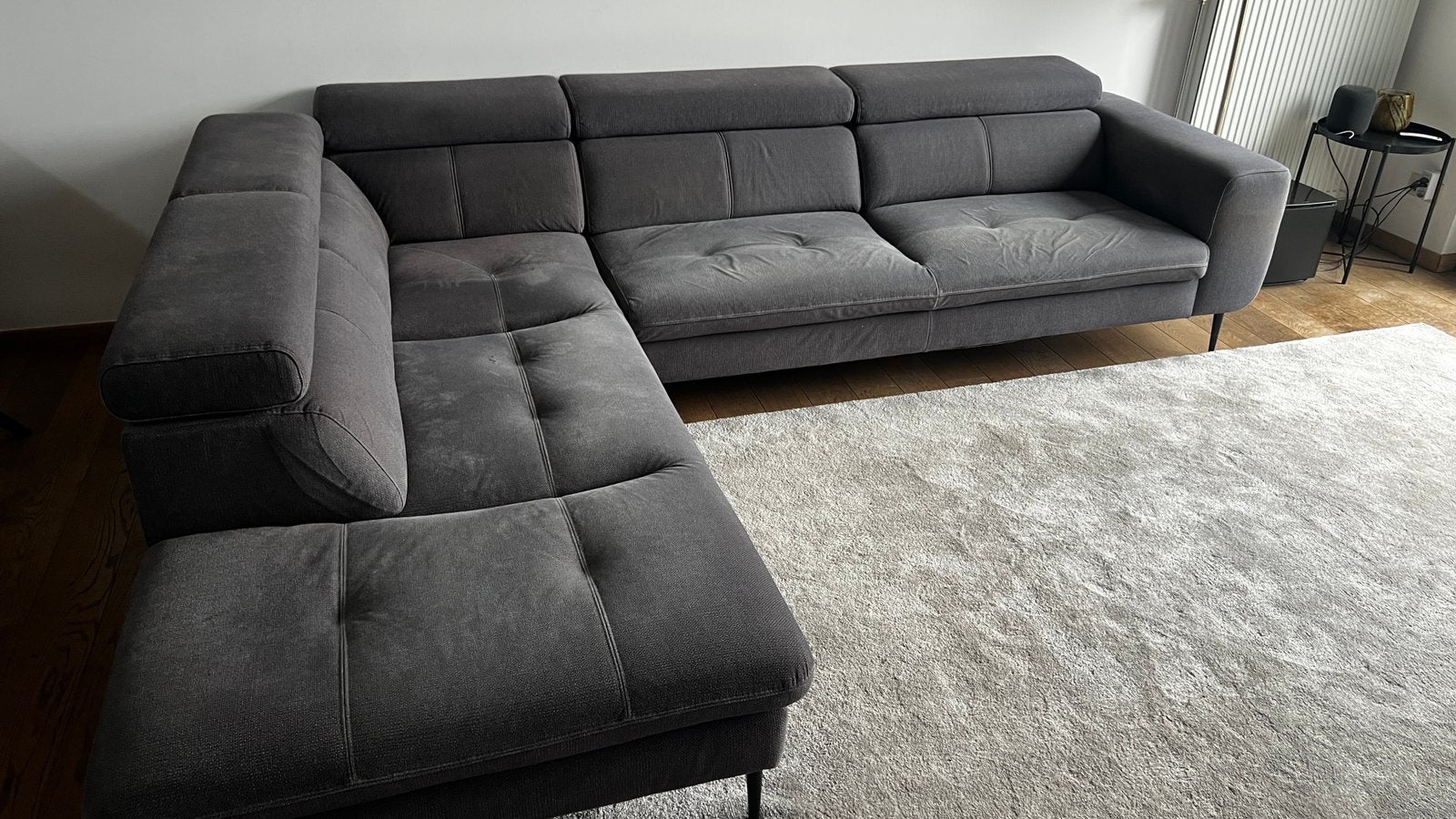 XOOON hoeksalon / hoekzetel – antracietgrijs – 295 x 240 cm, Huis en Inrichting, Ophalen, Gebruikt, Stof, Modern