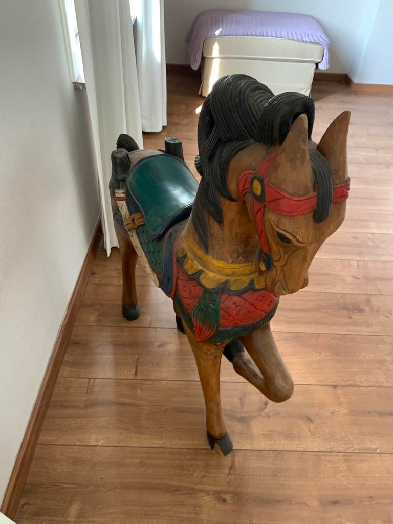 Houten paard, Antiek en Kunst, Kunst | Beelden en Houtsnijwerken, Ophalen