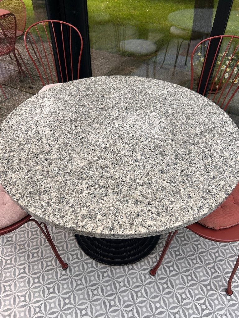 Marmeren ronde tafel, Huis en Inrichting, Tafels | Eettafels, Ophalen, Gebruikt, Overige materialen, Rond