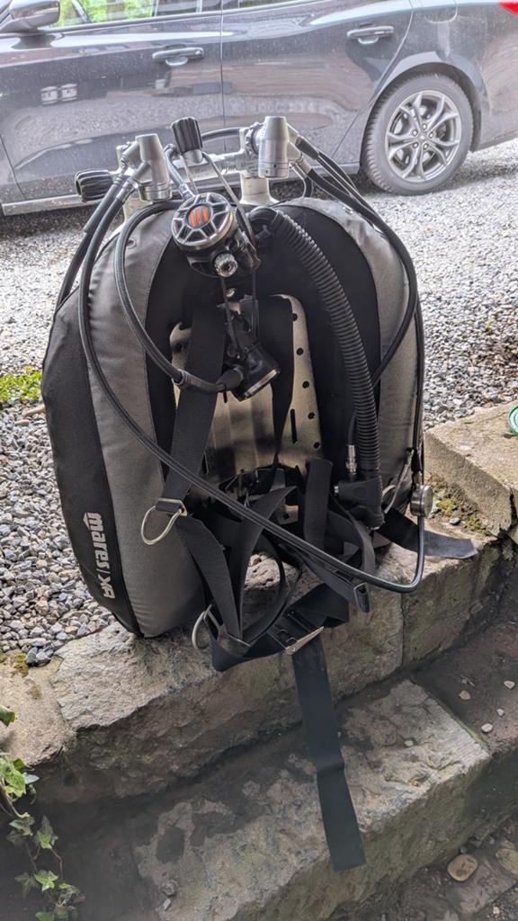 WING MARES XR + roestvrijstalen plaat en harnas voor dubbele, Watersport en Boten, Duiken