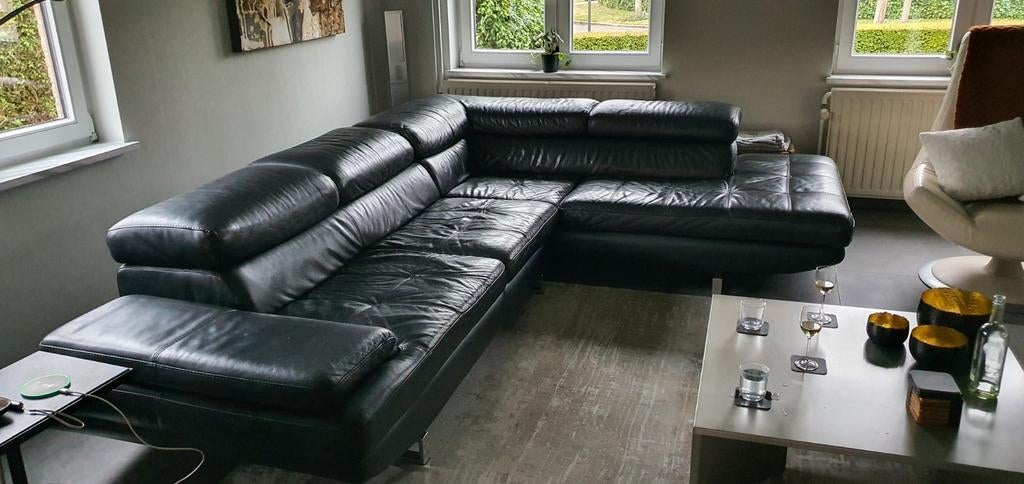 Premium italiaanse lederen hoeksalon - merk Natuzzi, Ophalen