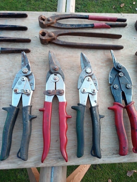 plaatscharen of zinkscharen ., Ophalen, Gebruikt, Tang