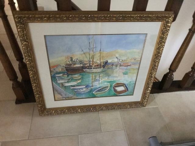 peinture à l'aquarelle, Sous verre, Aquarelle, Enlèvement, Autres styles