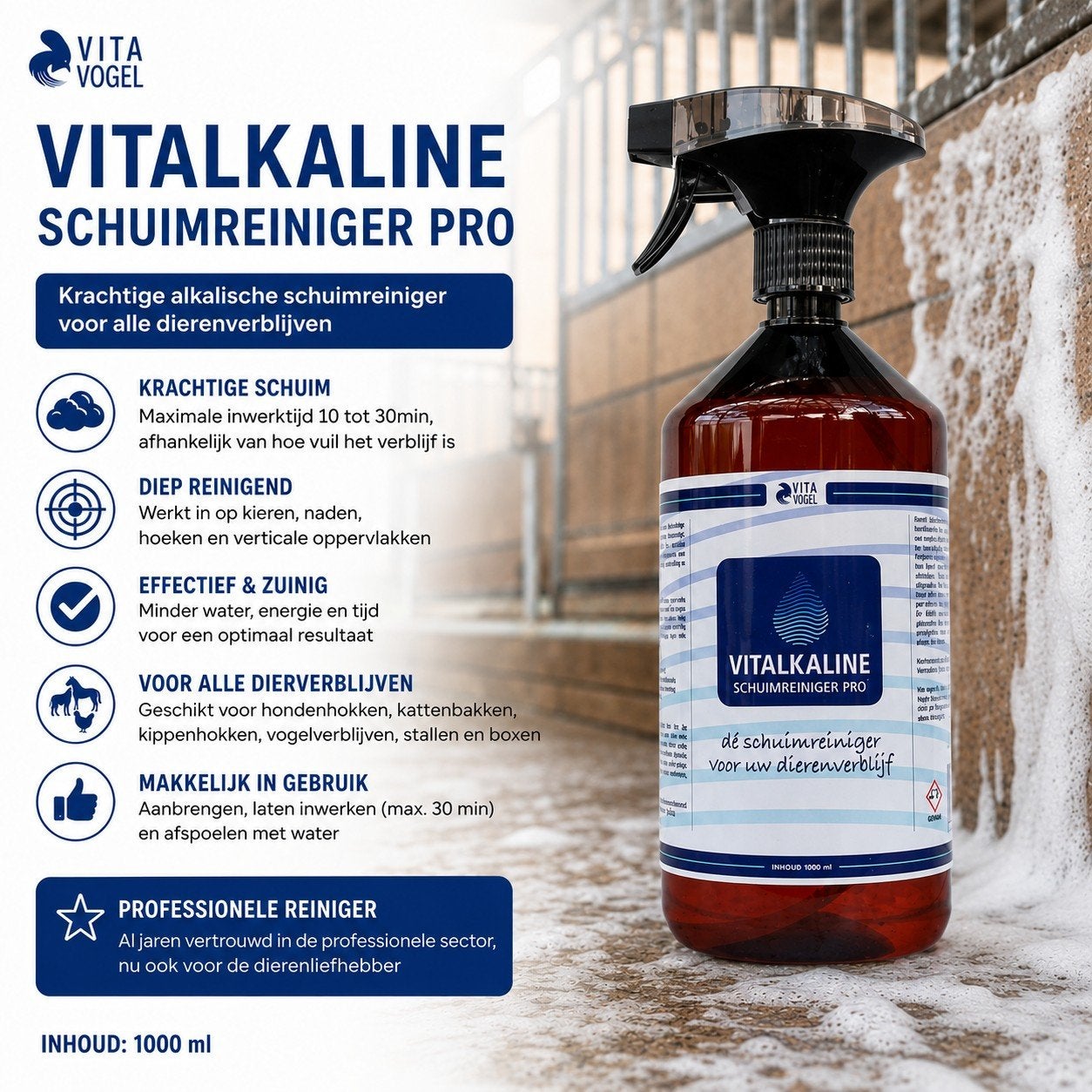 Nettoyant en mousse Vitalkaline Pro 1L - Vita Vogel