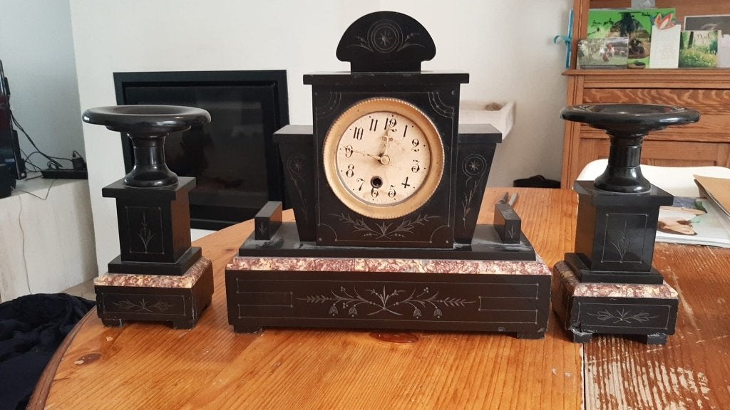Oude marmeren klok, Antiek en Kunst, Curiosa en Brocante, Ophalen