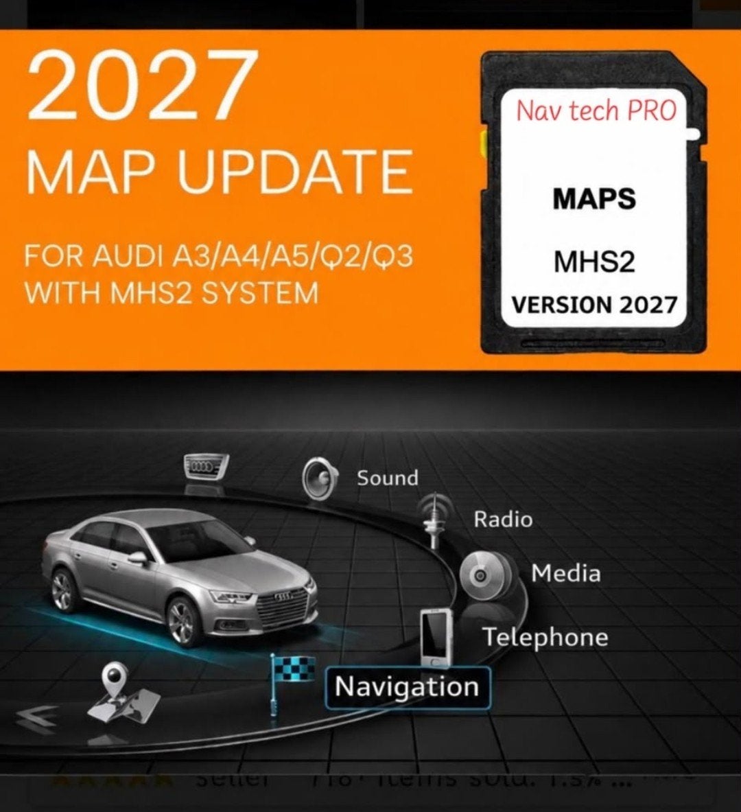 2027 SAT NAV-KAARTUPDATE VOOR AUDI MMI MHS2-SYSTEEM, Computers en Software, Navigatiesoftware, Ophalen of Verzenden, Zo goed als nieuw