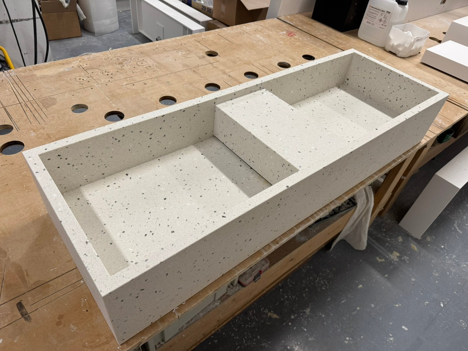Hi-macs solid surface wastafel 1.20 mtr, Doe-het-zelf en Bouw, Ophalen, Nieuw, Wastafel