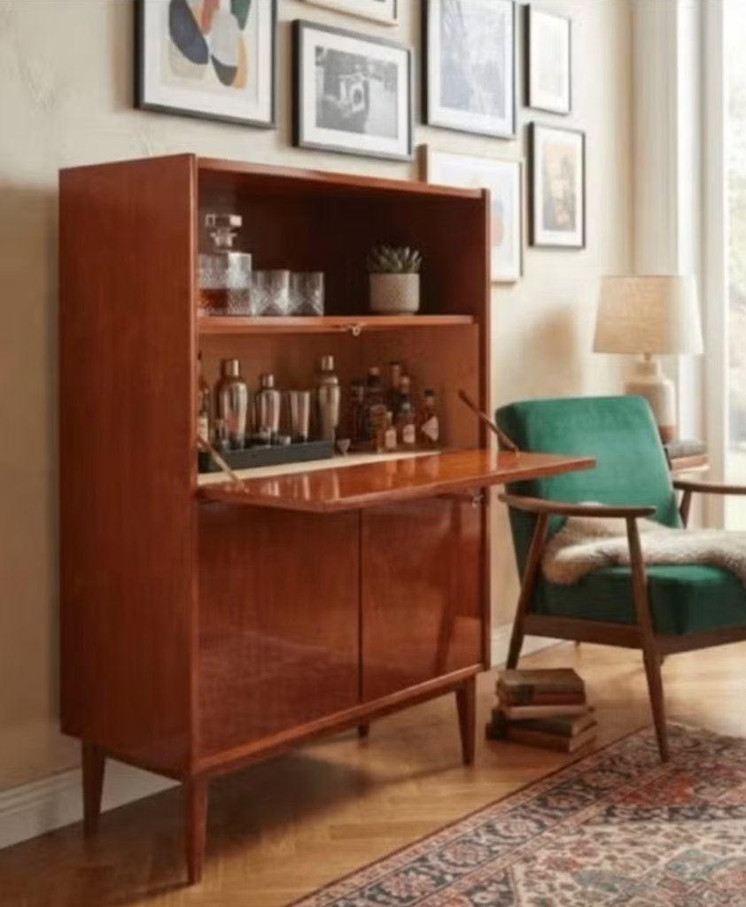 vintage bar kast : bureaukast, Ophalen