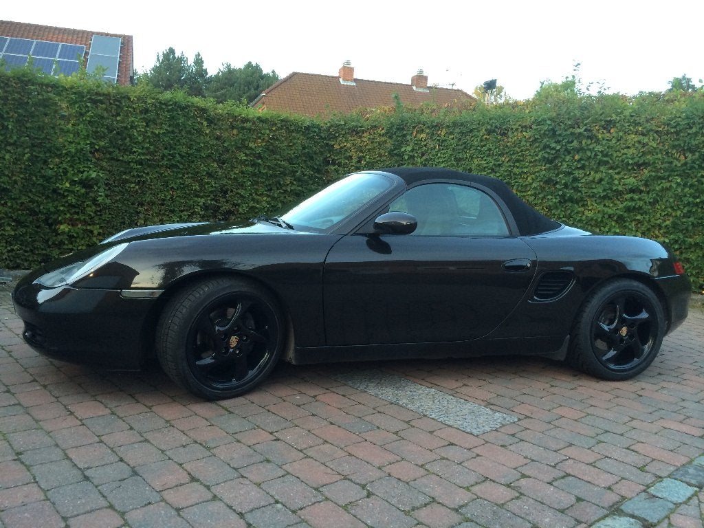 Porsche boxster 2500cc, 1997, 228800km, zwart metalic, Auto's, Achterwielaandrijving, Cabriolet, Zwart, Leder
