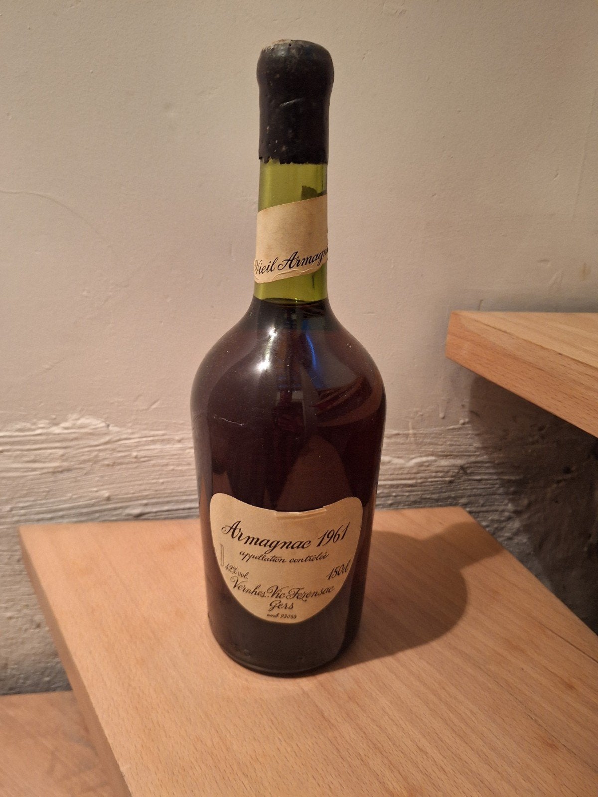 Armagnac vernhes 1961 150 cl cognac, Verzamelen, Ophalen of Verzenden