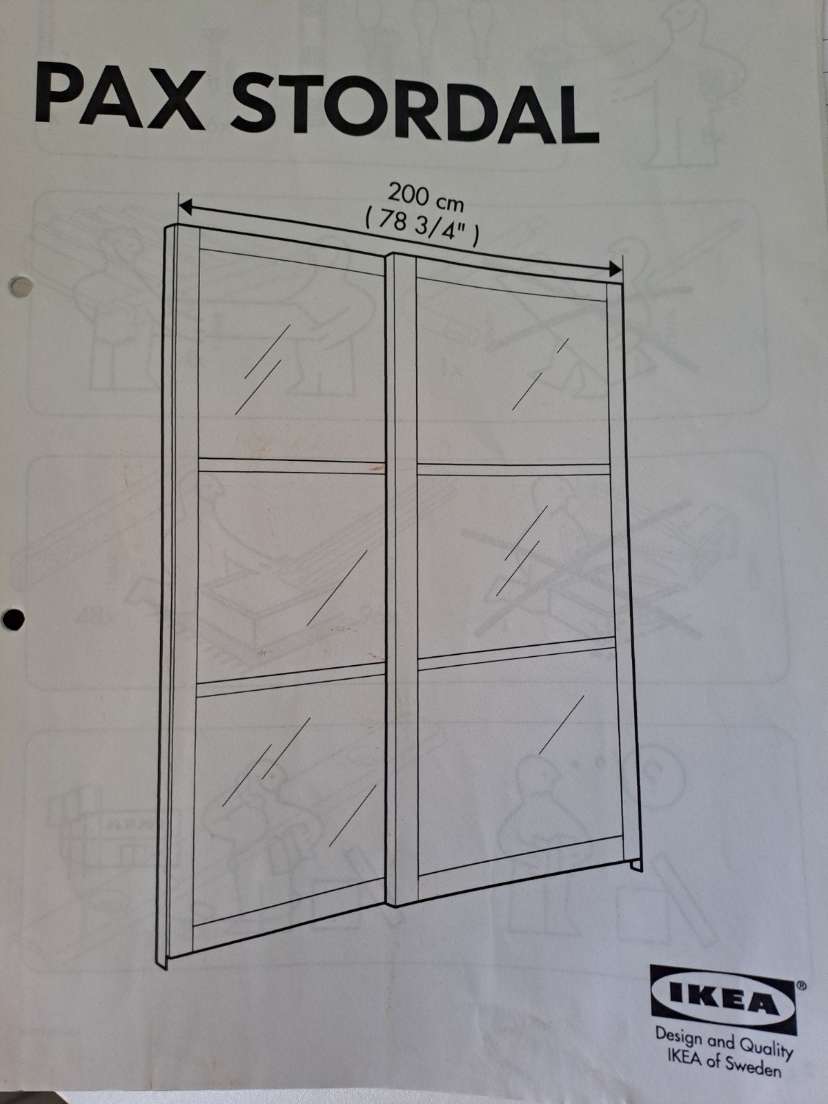 deuren van PAX STORDAL ikea kast, Ophalen, Gebruikt, 150 tot 200 cm, 200 cm of meer