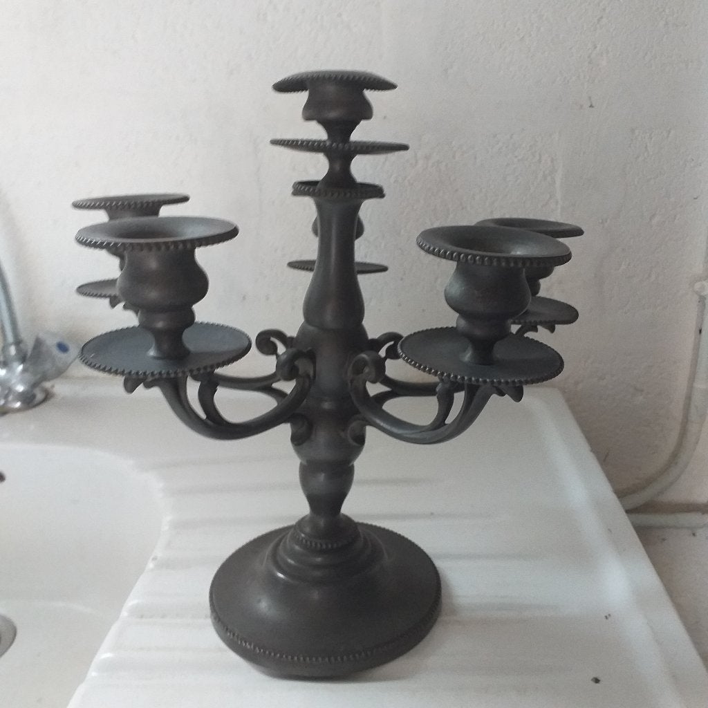 Kandelaar van 95% tin, Antiek en Kunst, Ophalen