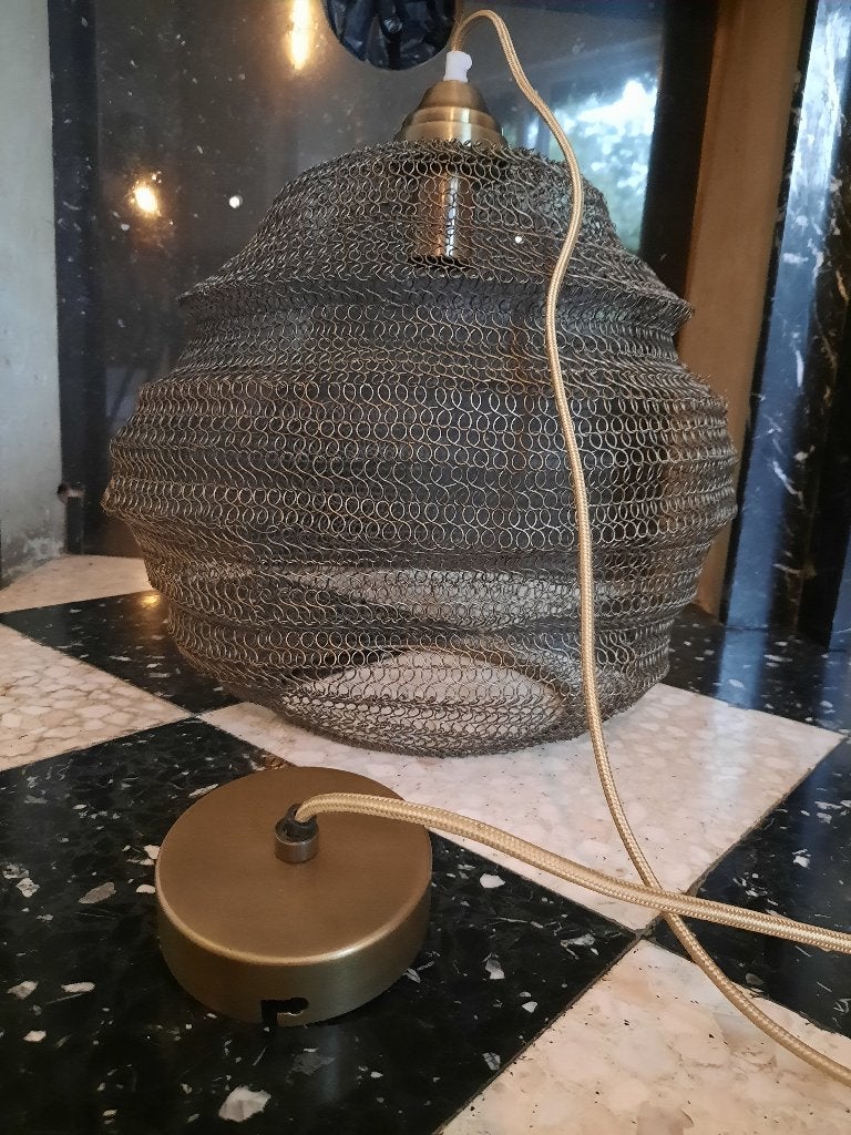 Hanglamp gaas antiek brons, Neuf, Alternatief, Enlèvement, E27 (grand)
