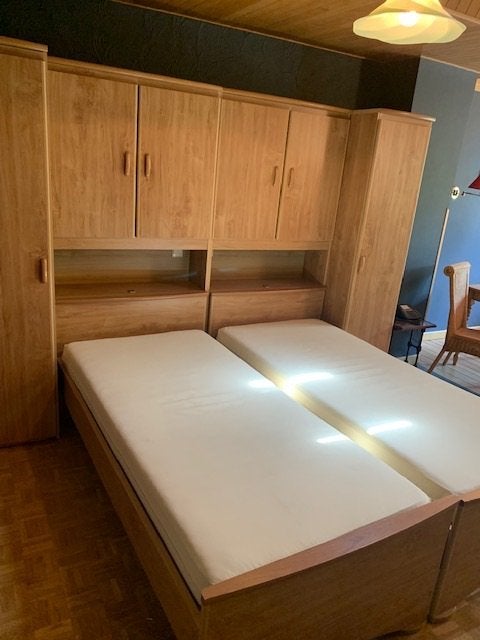 Lit Pont une ou deux personnes, Maison & Meubles, 90 cm, Beige, Une personne, Enlèvement
