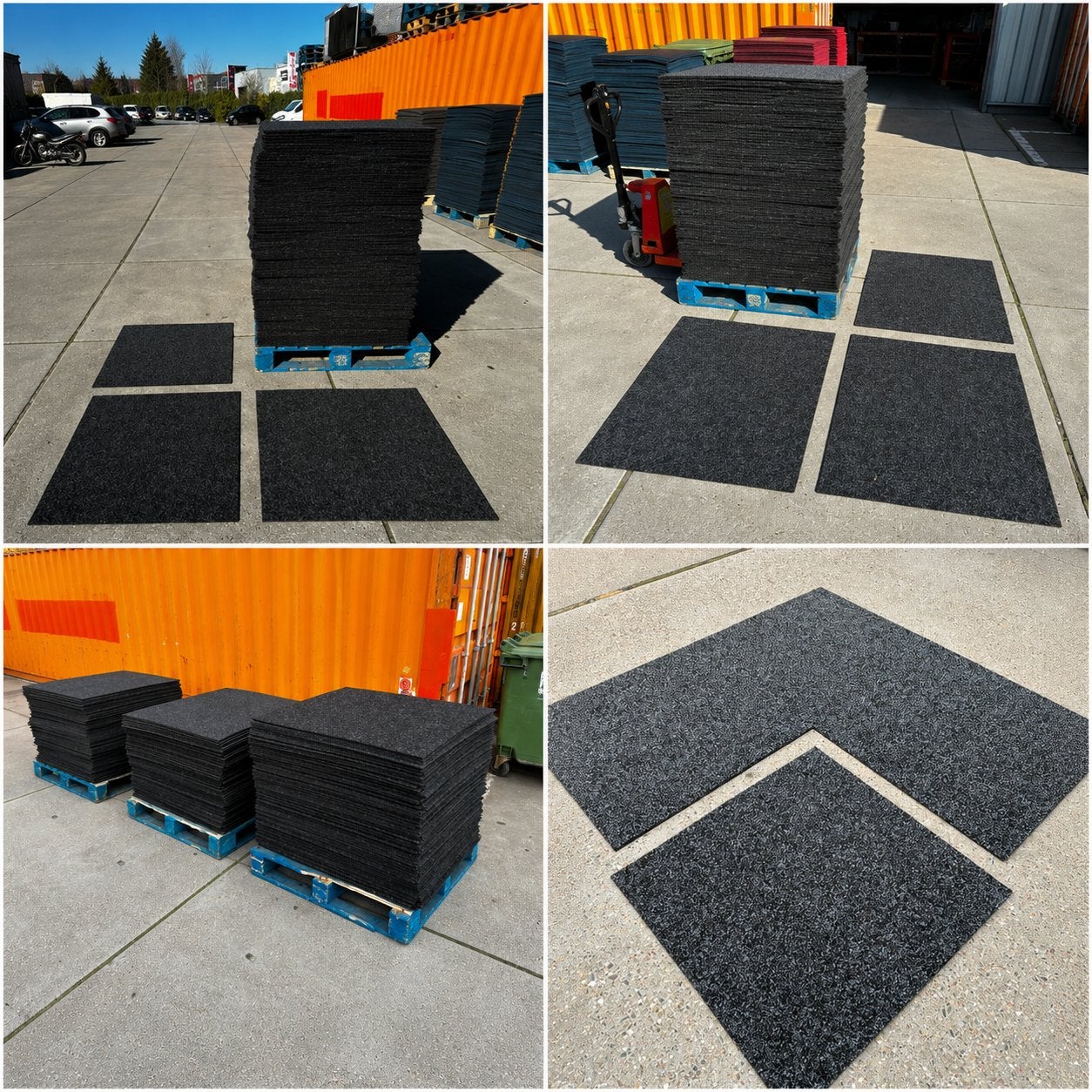 Carreaux de moquette de 5 000 m² 100x100 -gris et noir-, Bricolage & Construction, Planches & Dalles, Enlèvement, 10 m²² ou plus