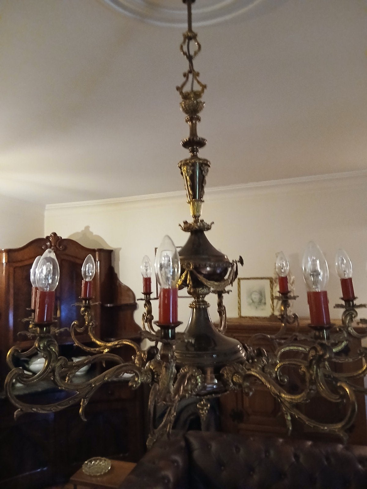 Mooie kroonluchter in koper, Huis en Inrichting, Ophalen of Verzenden