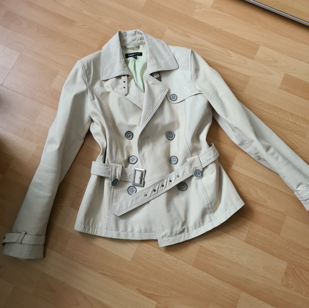 Veste en cuir ARMA taille 38, Enlèvement ou Envoi, Porté, Taille 38/40 (M), Beige