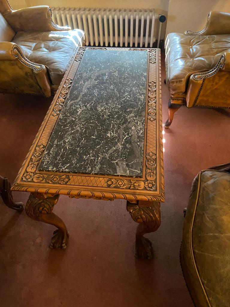 Salontafel marmeren blad antiek, Antiek en Kunst, Ophalen