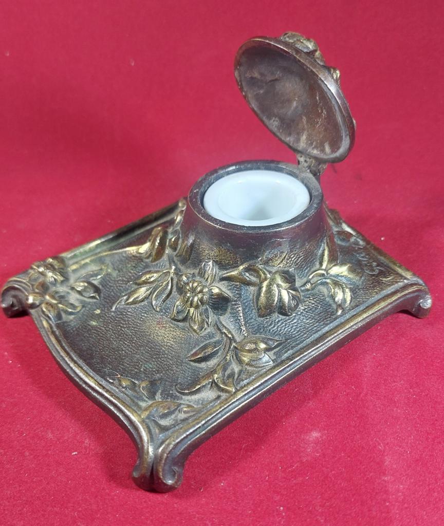 Magnifique encrier ancien de style Art nouveau — H. Gillay, Antiquités & Art, Enlèvement ou Envoi