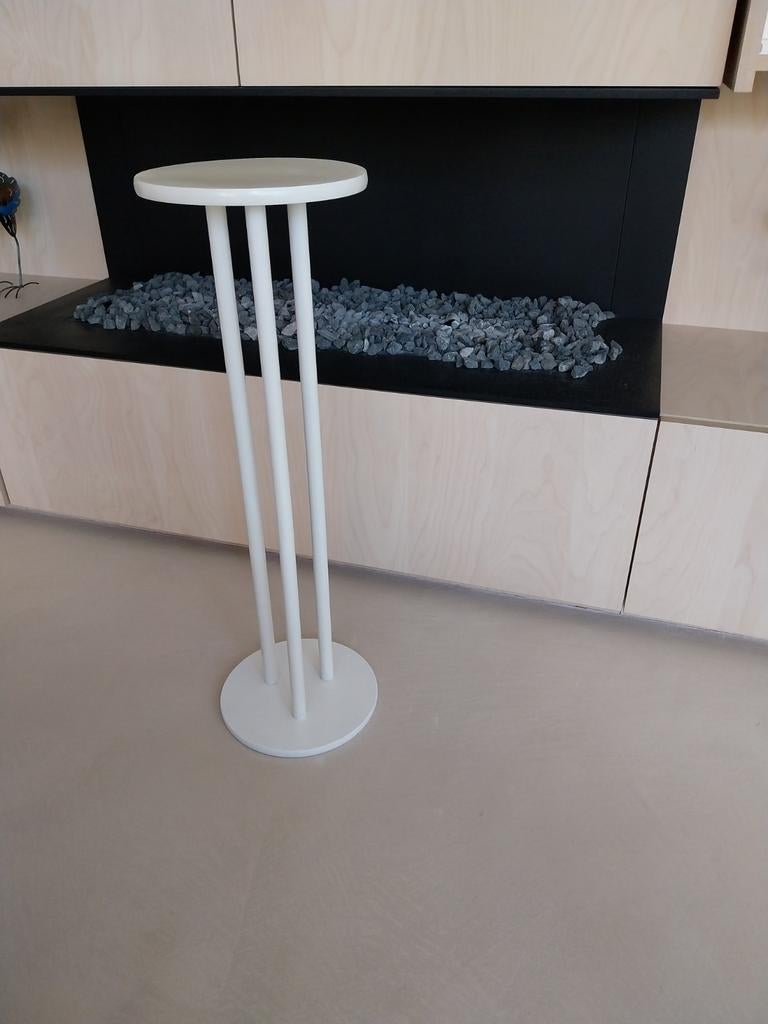 Plantenstaander hout, wit, hoogte 75 cm, diameter 24 cm, Ophalen