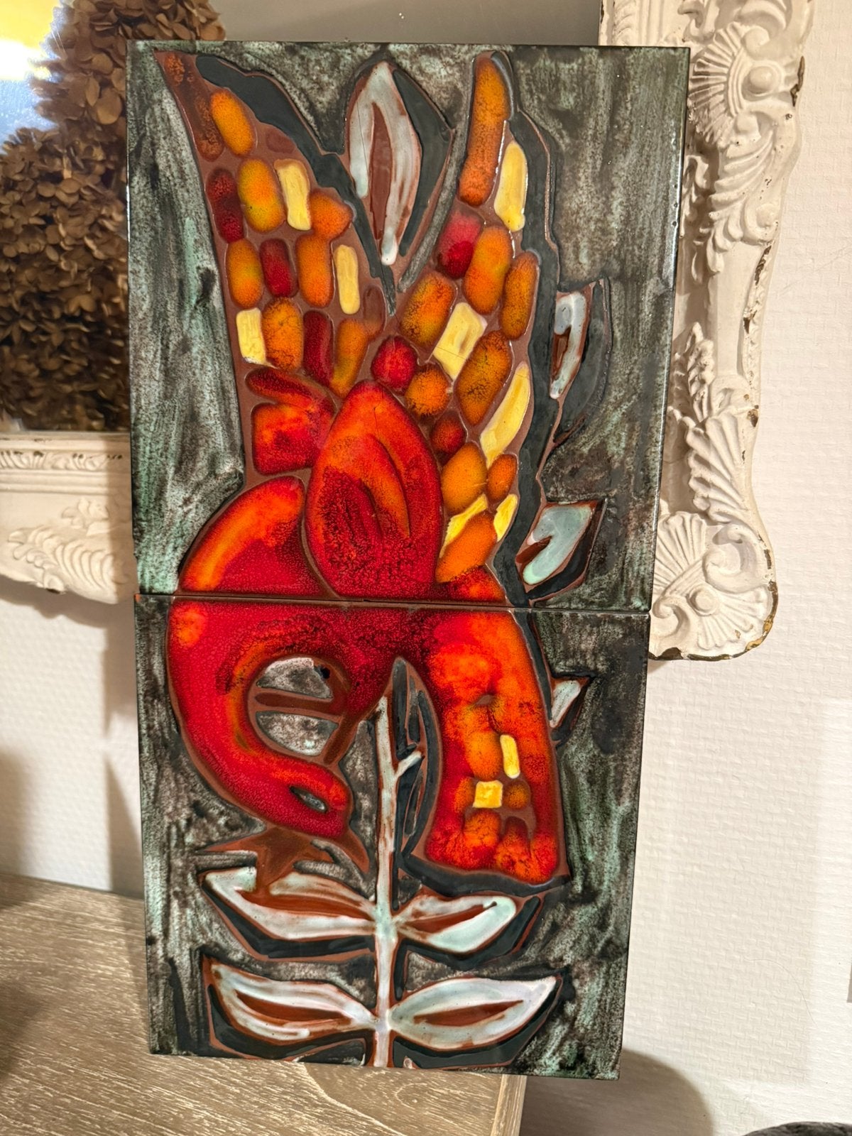 Cadre ceramique oiseau, Antiquités & Art, Enlèvement ou Envoi