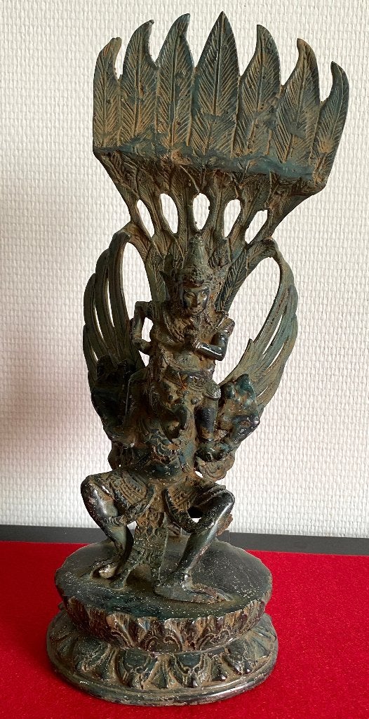 Statue Ancienne en Bronze Visnu et Garuda Indonésie, Enlèvement ou Envoi, Bronze, Objet rituel, Indonésie