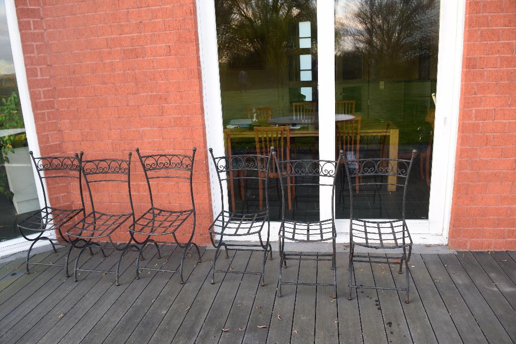 6 chaises de terrasse/jardin, Ophalen, Gebruikt, Metaal
