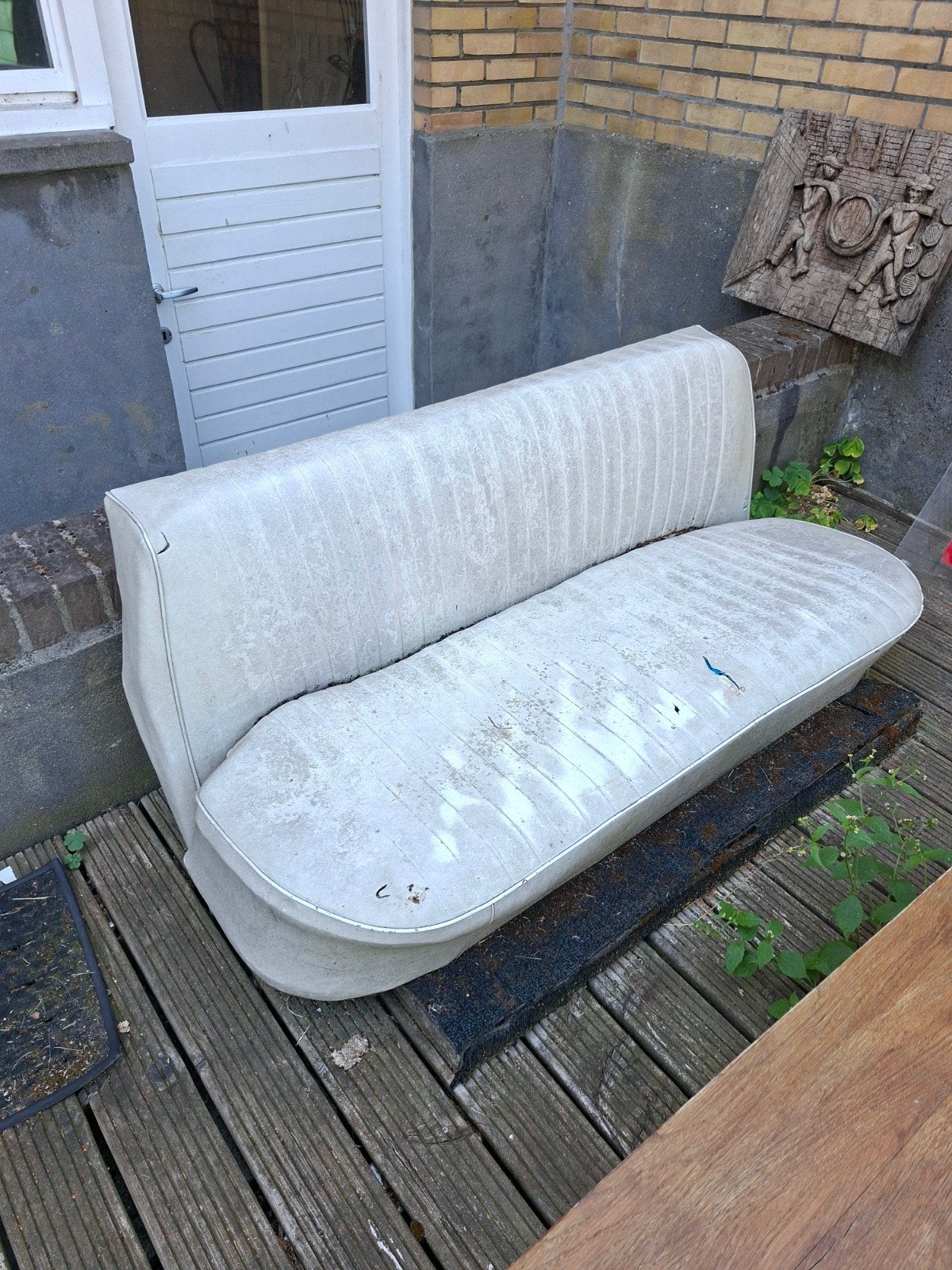 2persoons autozetel met houten onderkant, Ophalen, Gebruikt, Minder dan 75 cm, 150 tot 200 cm