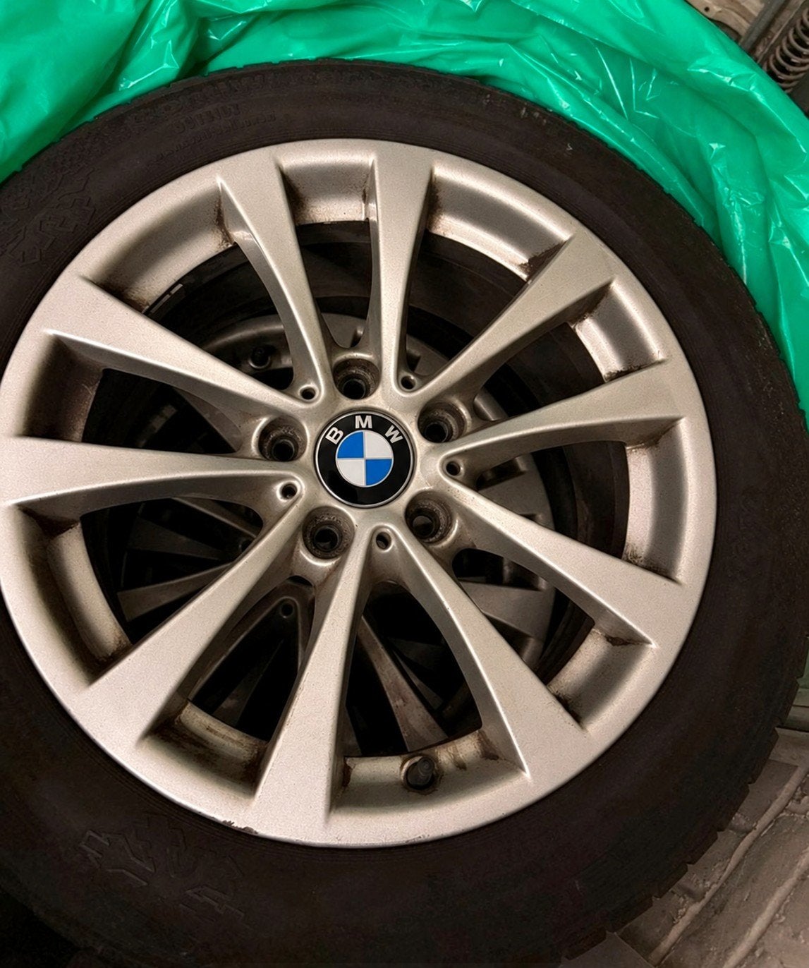 Originele BMW Velgen + banden Continental 225/50 R17, Gebruikt, 17 inch, Band(en), Personenwagen