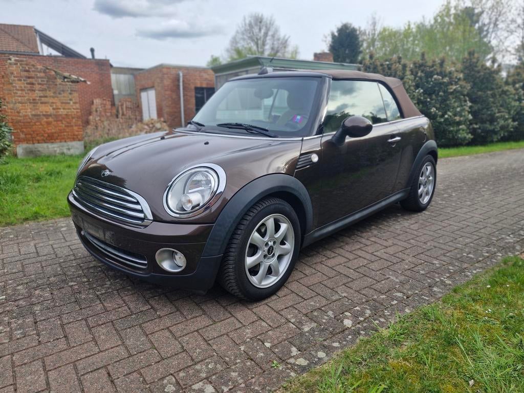 Mini cooper cabrio 1.6 122pk euro5 leder reeds gekeurd vvk, Auto's, Mini, 90 kW, Beige, 4 cilinders, Leder