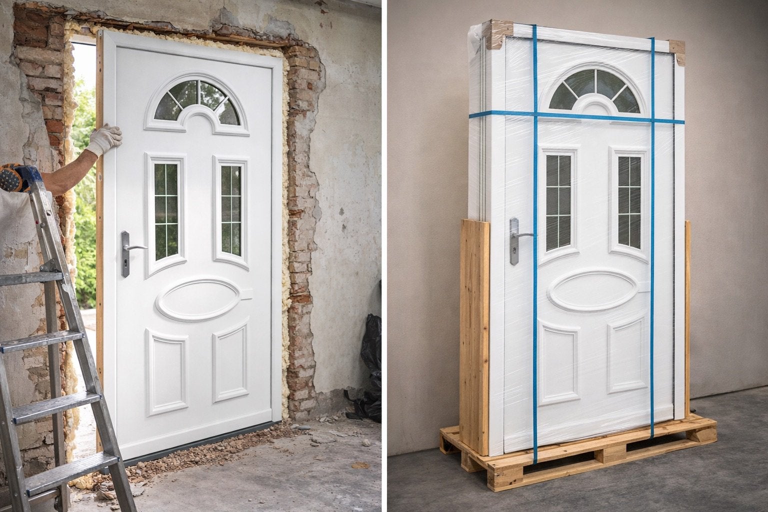 PORTE D’ENTRÉE EN PVC VITRÉE – NEUVE, Bricolage & Construction, Enlèvement ou Envoi, Neuf, Double vitrage
