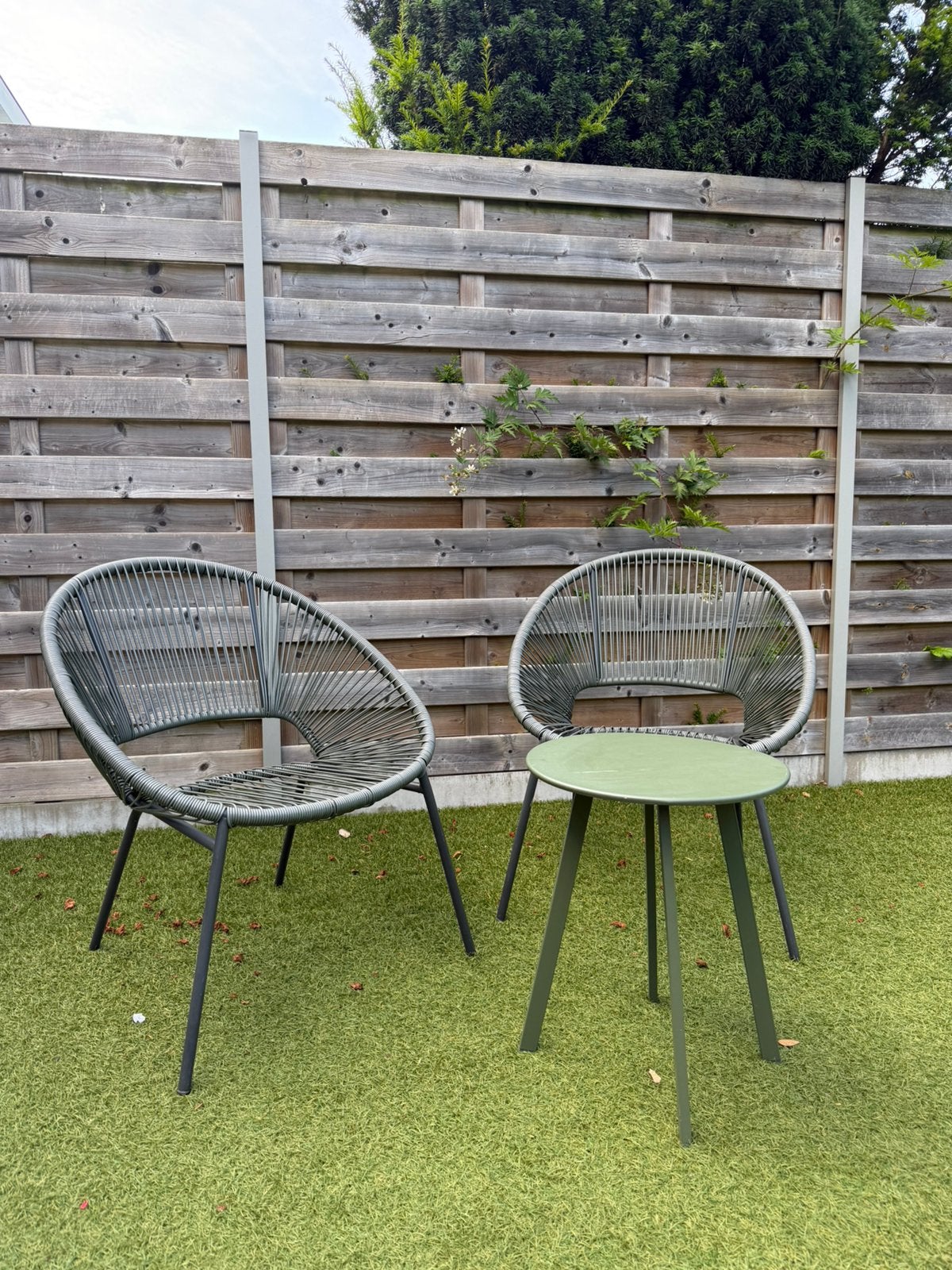 Set de jardin, 2 chaises et table, Jardin & Terrasse, Chaises de jardin, Enlèvement, Comme neuf