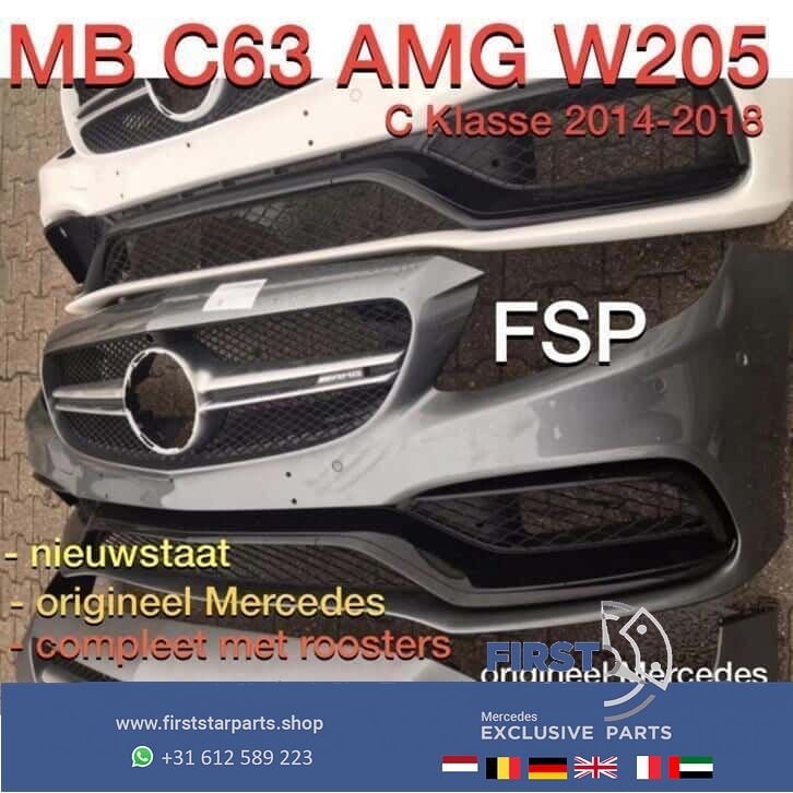 W205 Carbon ! C63 S AMG Voorbumper Mercedes C Klasse 63 2018, Gebruikt, -, Voor, Ophalen of Verzenden