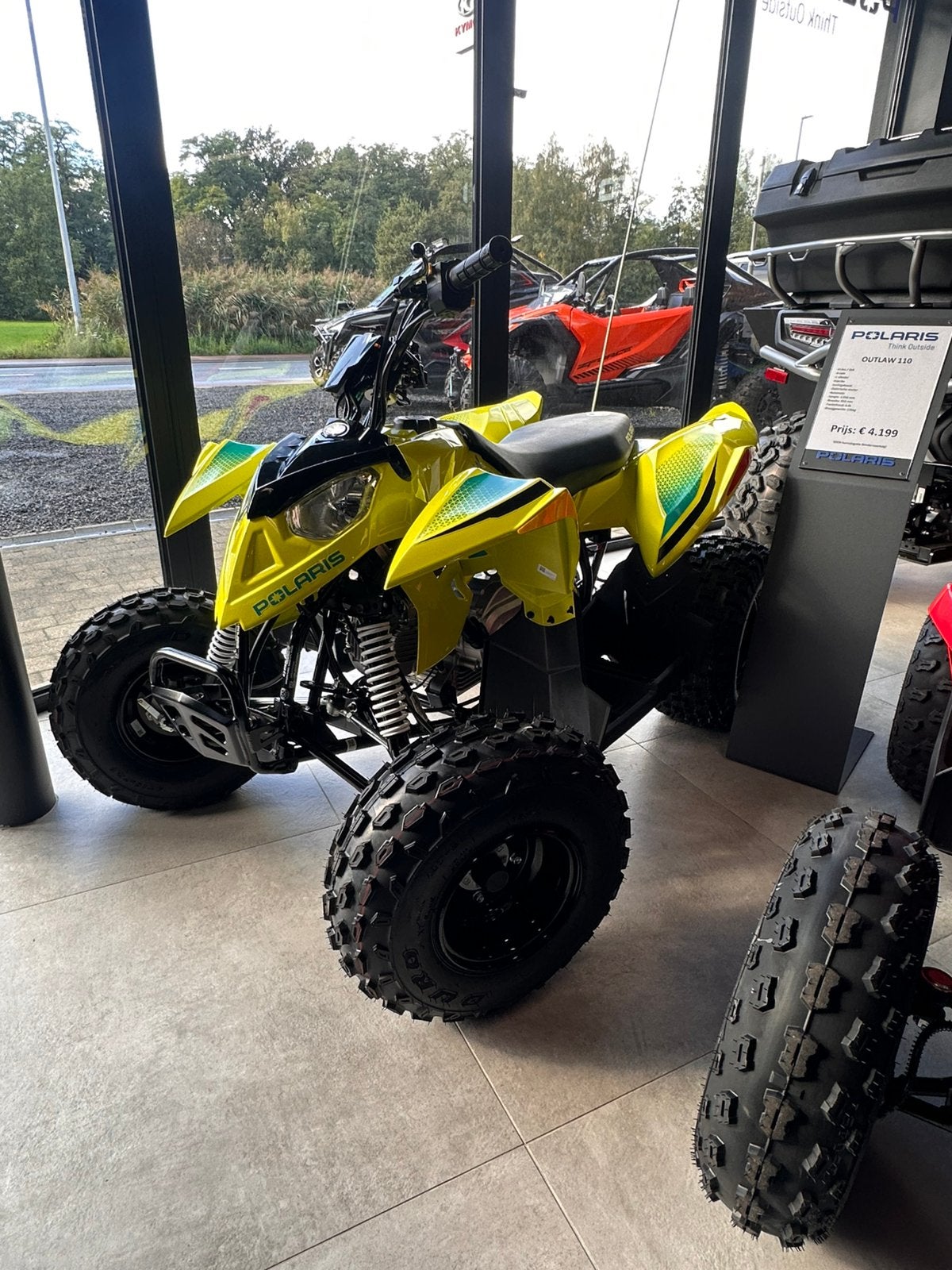 Nieuwe Polaris Outlaw 110 kinder quad, 11 kW of minder, 110 cc, 1 cilinder