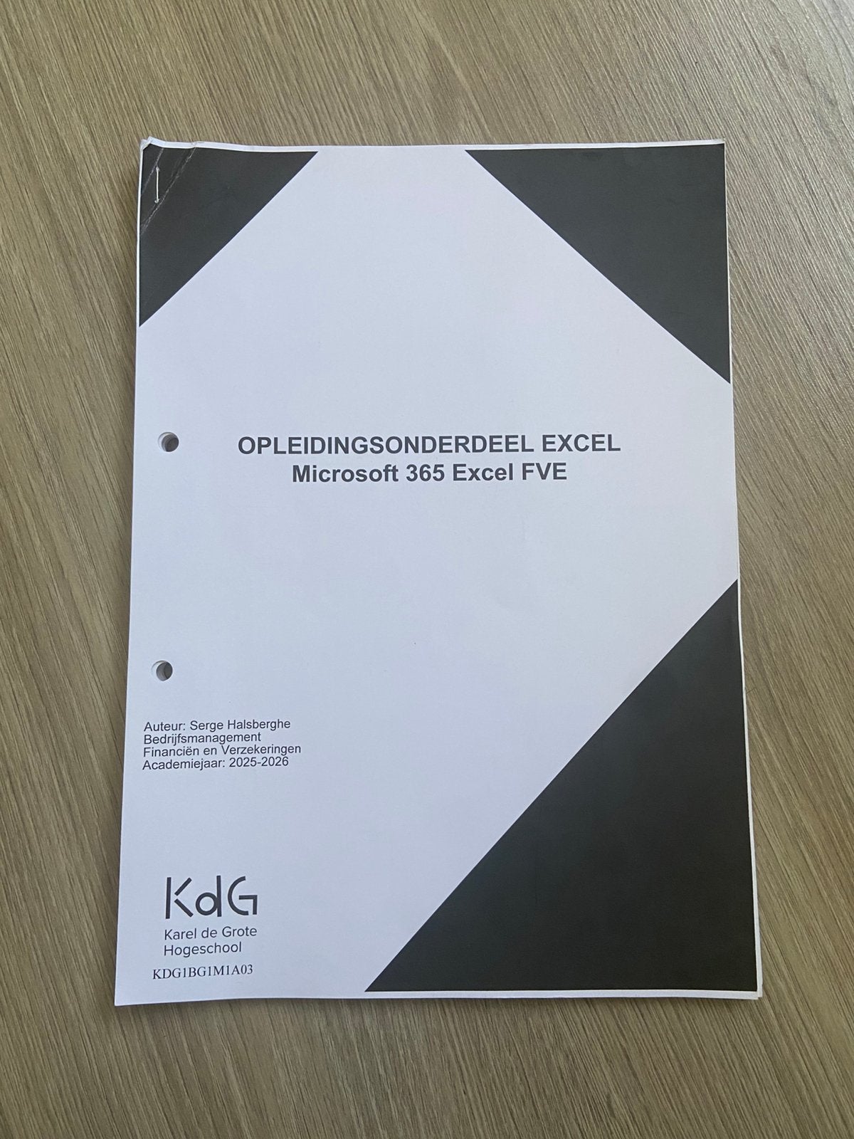 Excel cursus fve, Ophalen of Verzenden, Gelezen, Hogeschool