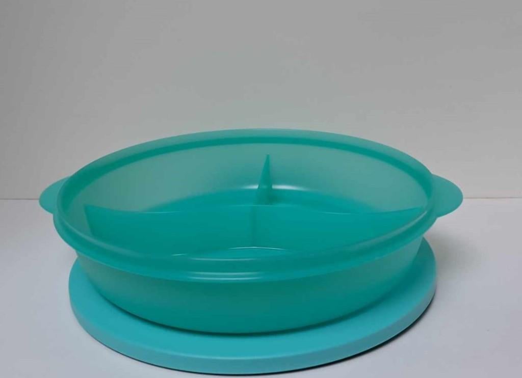 Tupperware™ « Crystalwave Gecompartimenteerde Bord » blauw, Huis en Inrichting, Keuken | Tupperware, Verzenden, Nieuw, Blauw, Bak of Kom