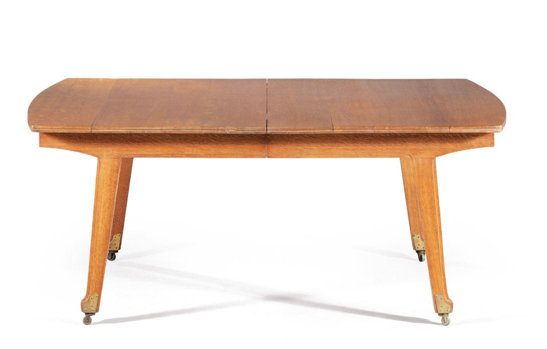 Serrurier-Bovy Art Nouveau Eettafel (1903) Eik & Messing, Ophalen of Verzenden