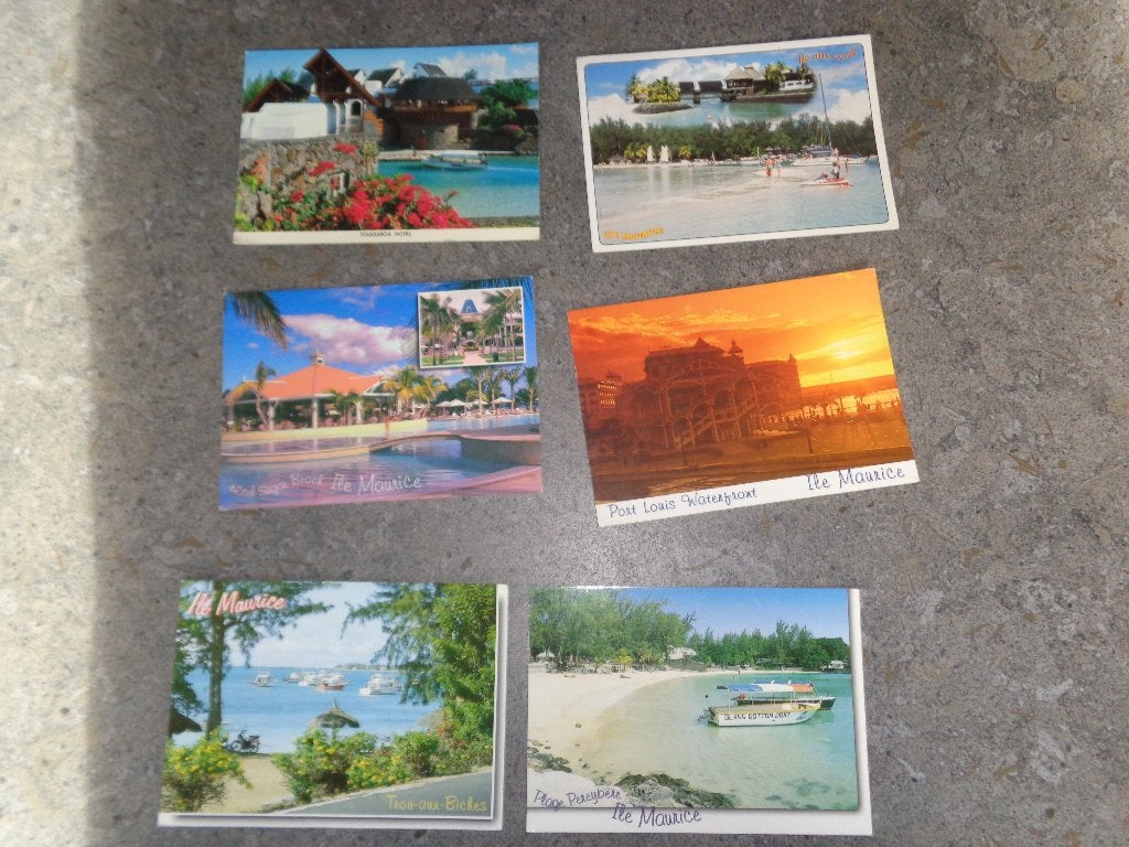 11 anciennes cartes postales couleur Ile Maurice, Collections, Enlèvement
