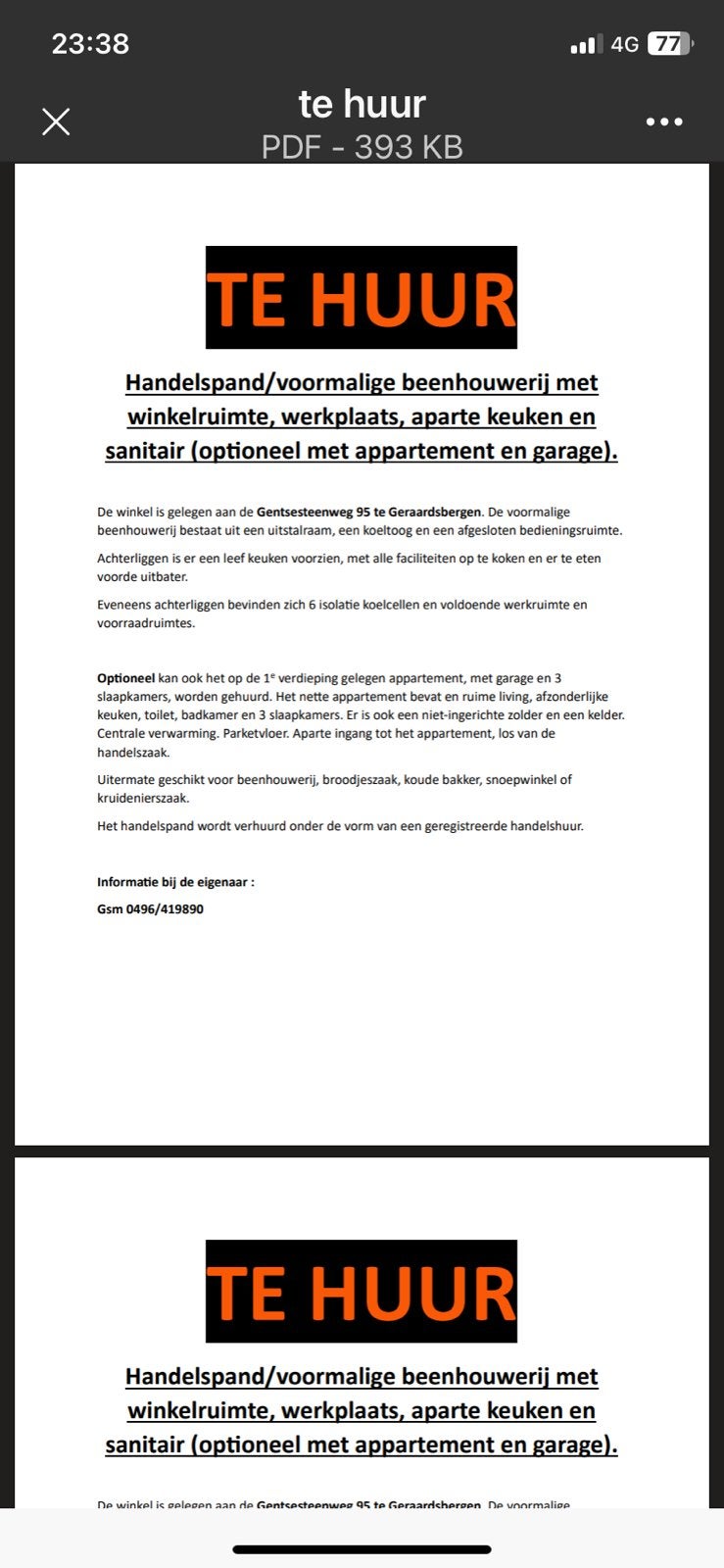 Espace commercial/commercial avec entrepôt à louer Grammont, 343 kWh/an, Geraardsbergen, Province de Flandre-Orientale, 150 m²