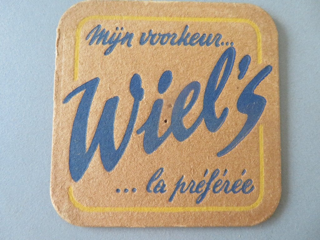 oud bierviltje brouwerij Wielemans Brussel Wiel,s, Ophalen of Verzenden, Zo goed als nieuw, Viltje(s), Overige merken