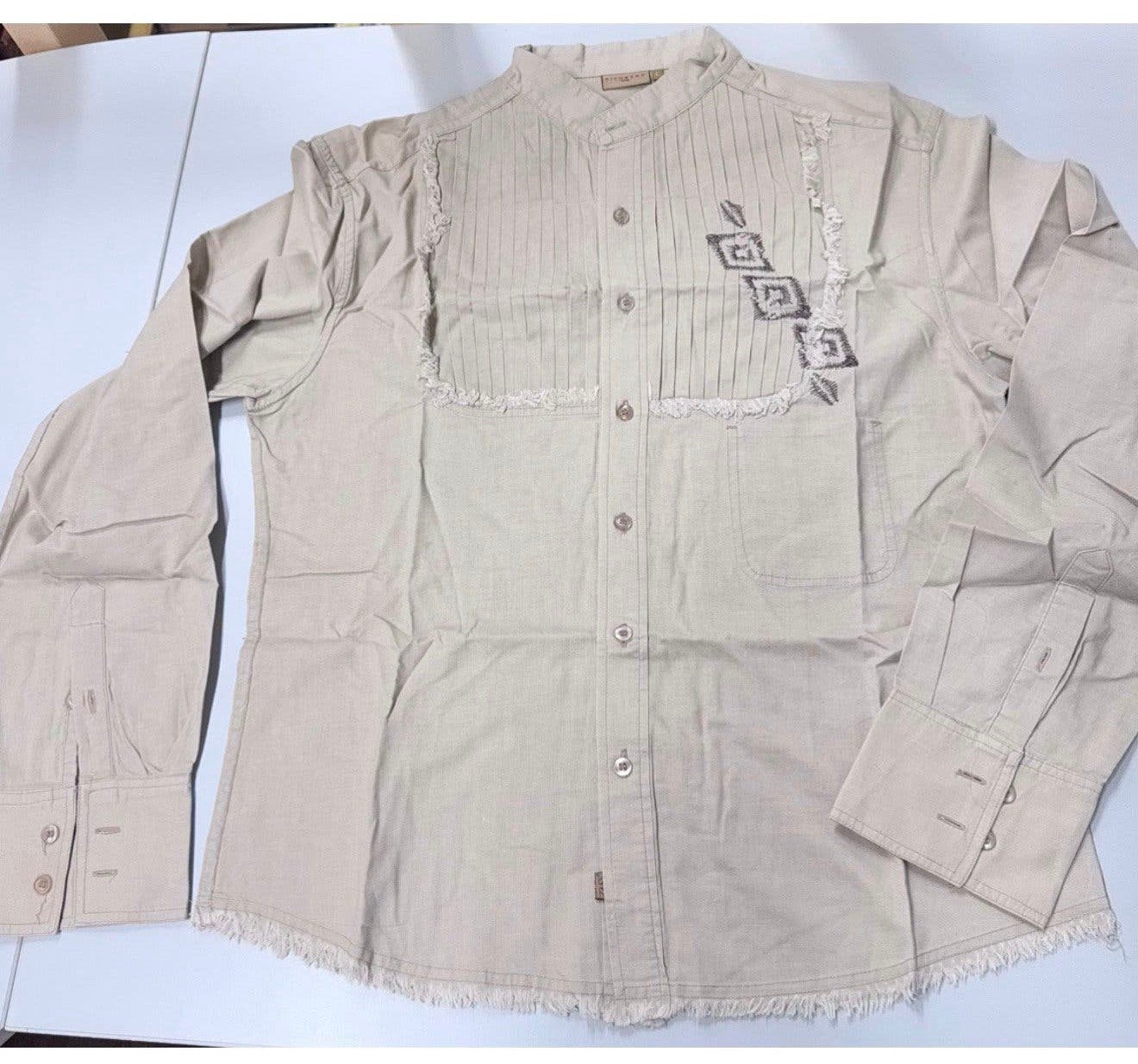 Richmond Overhemd blouse L western cowboy vintage beige, Kleding | Heren, Ophalen of Verzenden, Zo goed als nieuw, Beige, Halswijdte 41/42 (L)