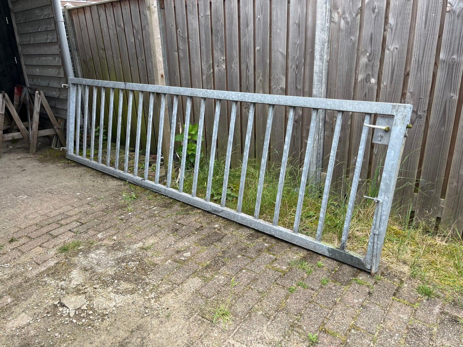 Portail en fer galvanisé 370 de large et 90 de haut, Jardin & Terrasse, 200 cm ou plus, Portail battant, Enlèvement, 200 cm ou plus