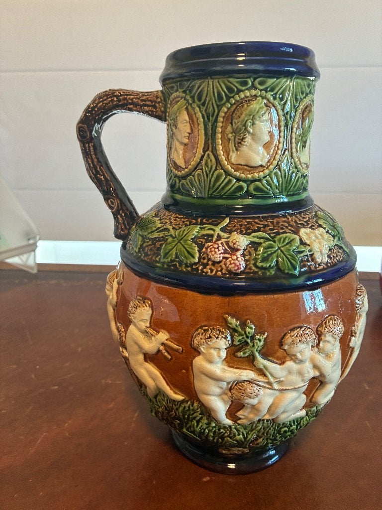 Glazuurkruik neoclassicisme, Ophalen, Meerkleurig, 30 cm, Zo goed als nieuw